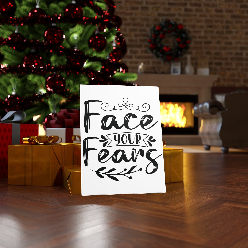 Scripture Walls Inspirational Wall Art Face Your Fears Cursive Wall Art Motivation Wall Decor for Home Office Gym Inspiring Success Quote Print Ready to Hang Unframed-Express Your Love Gifts