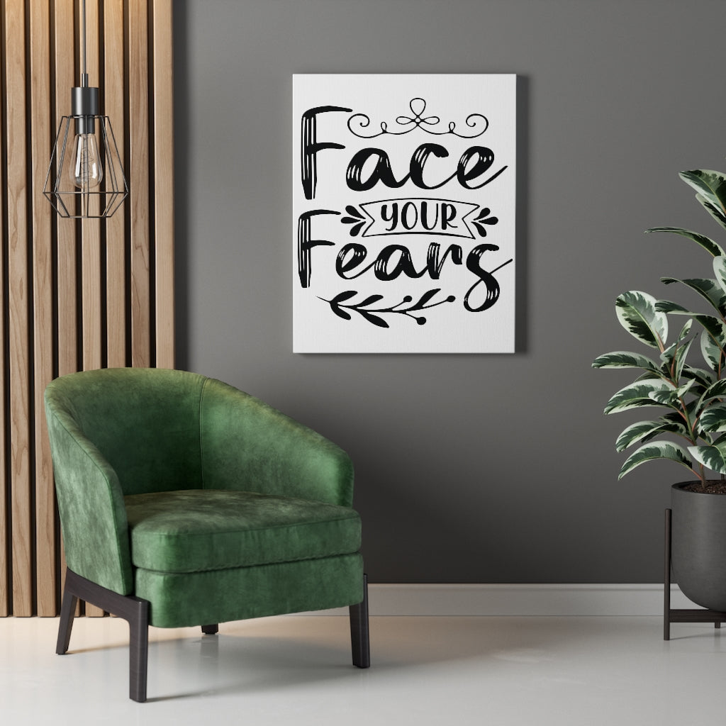 Scripture Walls Inspirational Wall Art Face Your Fears Cursive Wall Art Motivation Wall Decor for Home Office Gym Inspiring Success Quote Print Ready to Hang Unframed-Express Your Love Gifts
