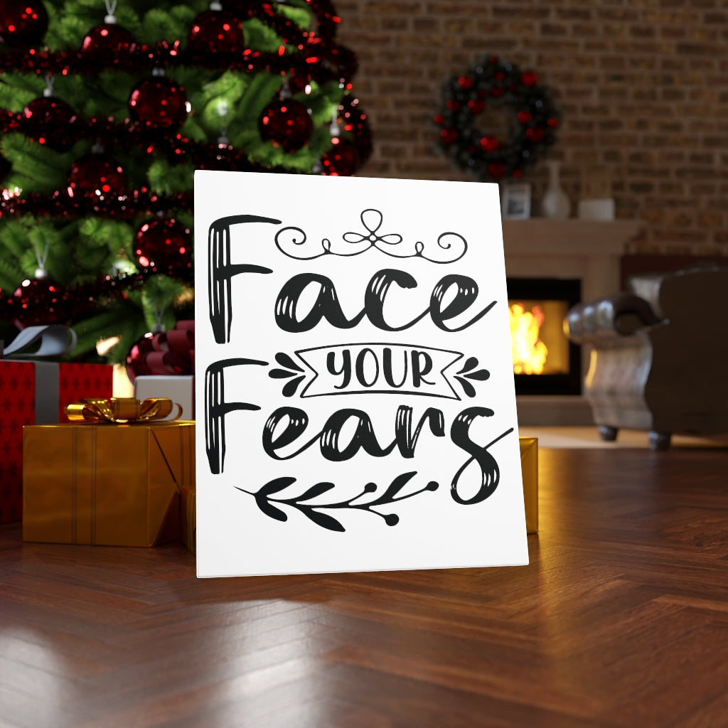Scripture Walls Inspirational Wall Art Face Your Fears Cursive Wall Art Motivation Wall Decor for Home Office Gym Inspiring Success Quote Print Ready to Hang Unframed-Express Your Love Gifts