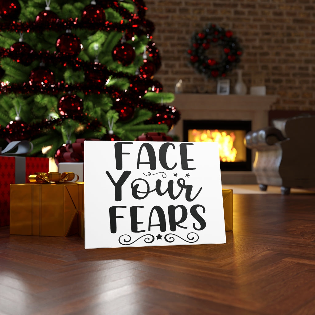 Scripture Walls Inspirational Wall Art Face Your Fears Plain Wall Art Motivation Wall Decor for Home Office Gym Inspiring Success Quote Print Ready to Hang Unframed-Express Your Love Gifts