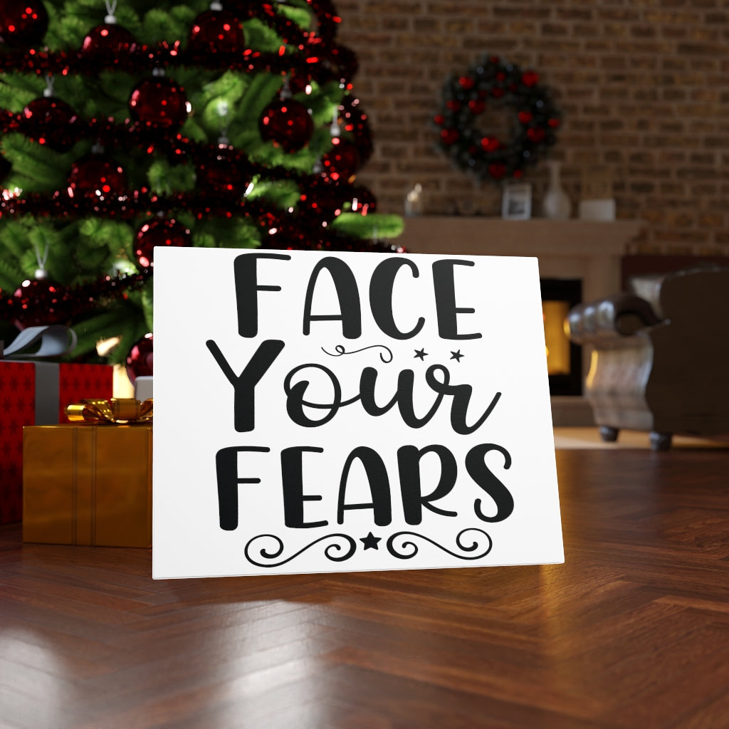 Scripture Walls Inspirational Wall Art Face Your Fears Plain Wall Art Motivation Wall Decor for Home Office Gym Inspiring Success Quote Print Ready to Hang Unframed-Express Your Love Gifts