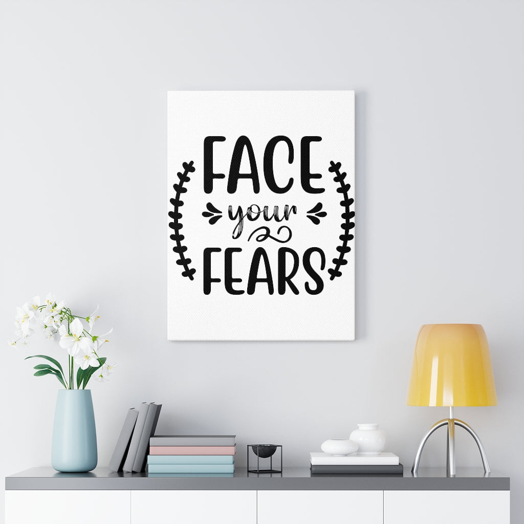 Scripture Walls Inspirational Wall Art Face Your Fears Wall Art Motivation Wall Decor for Home Office Gym Inspiring Success Quote Print Ready to Hang Unframed-Express Your Love Gifts
