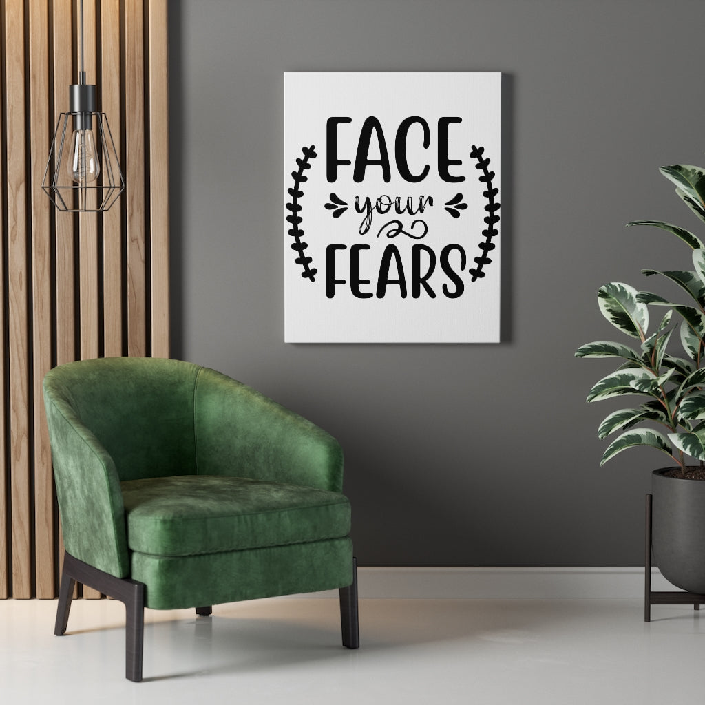 Scripture Walls Inspirational Wall Art Face Your Fears Wall Art Motivation Wall Decor for Home Office Gym Inspiring Success Quote Print Ready to Hang Unframed-Express Your Love Gifts