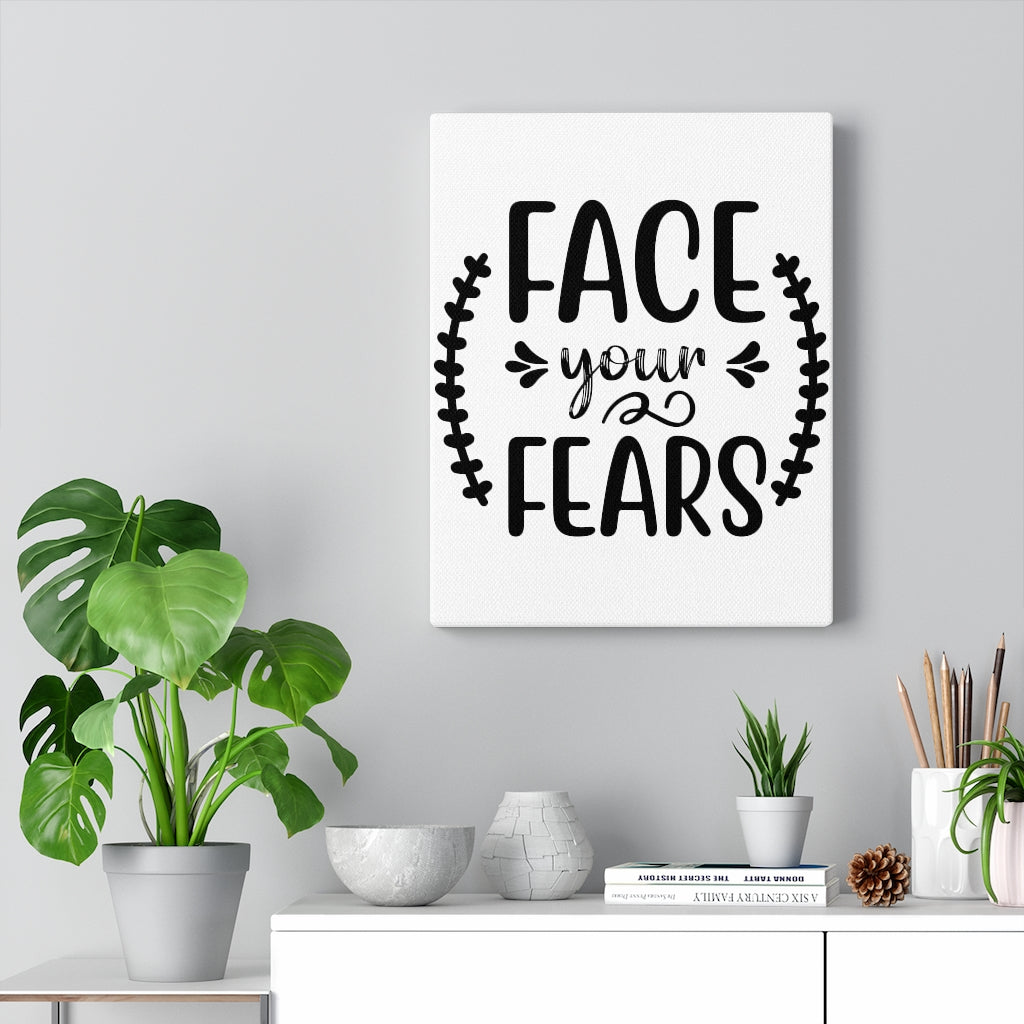Scripture Walls Inspirational Wall Art Face Your Fears Wall Art Motivation Wall Decor for Home Office Gym Inspiring Success Quote Print Ready to Hang Unframed-Express Your Love Gifts
