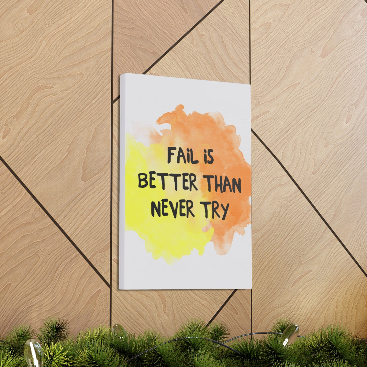 Scripture Walls Inspirational Wall Art Fail Is Never Try Motivation Wall Decor for Home Office Gym Inspiring Success Quote Print Ready to Hang Unframed-Express Your Love Gifts