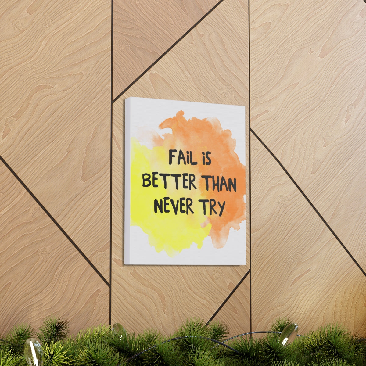 Scripture Walls Inspirational Wall Art Fail Is Never Try Motivation Wall Decor for Home Office Gym Inspiring Success Quote Print Ready to Hang Unframed-Express Your Love Gifts