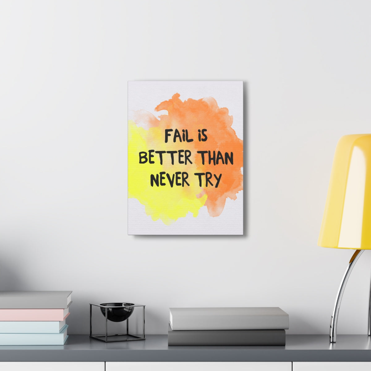 Scripture Walls Inspirational Wall Art Fail Is Never Try Motivation Wall Decor for Home Office Gym Inspiring Success Quote Print Ready to Hang Unframed-Express Your Love Gifts