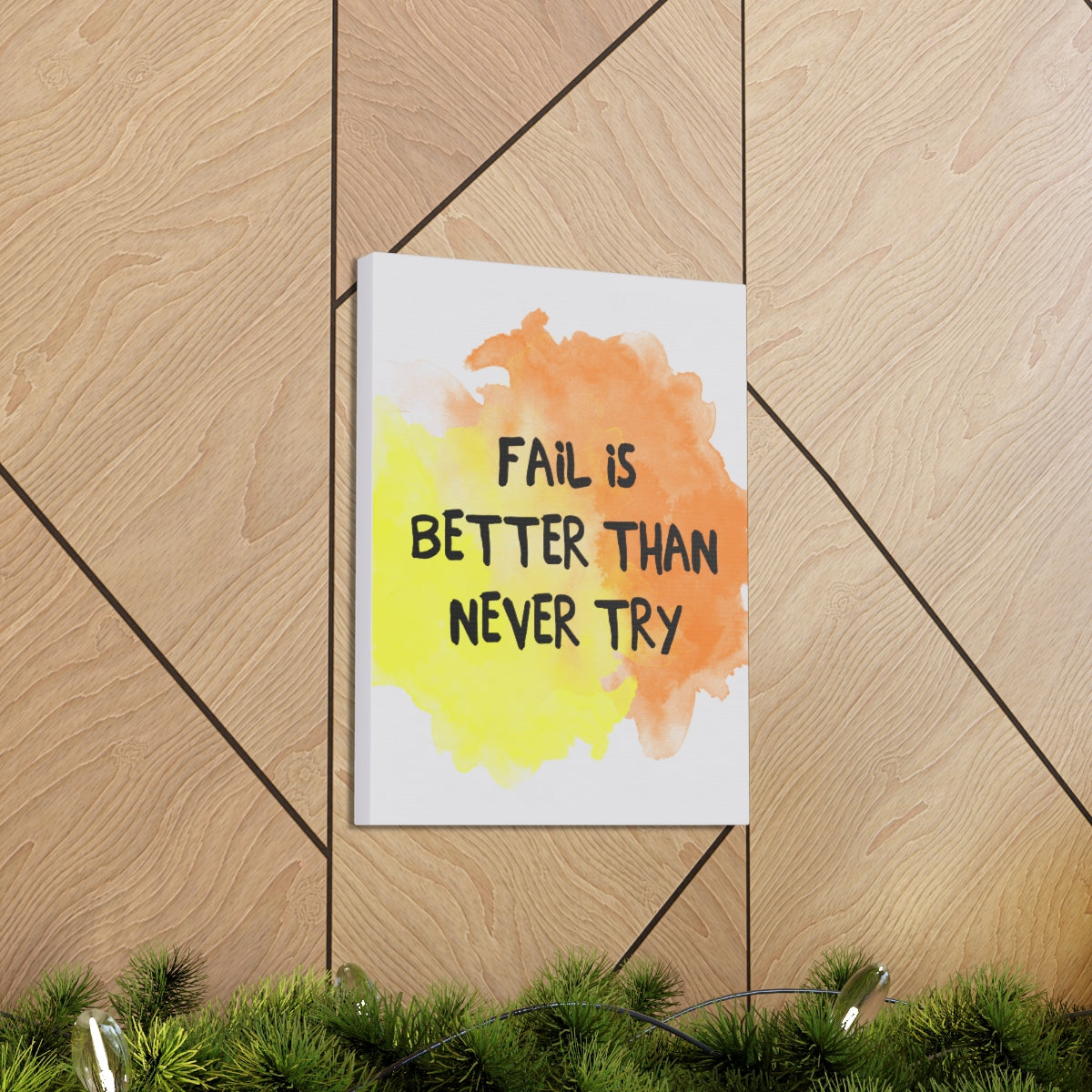Scripture Walls Inspirational Wall Art Fail Is Never Try Motivation Wall Decor for Home Office Gym Inspiring Success Quote Print Ready to Hang Unframed-Express Your Love Gifts