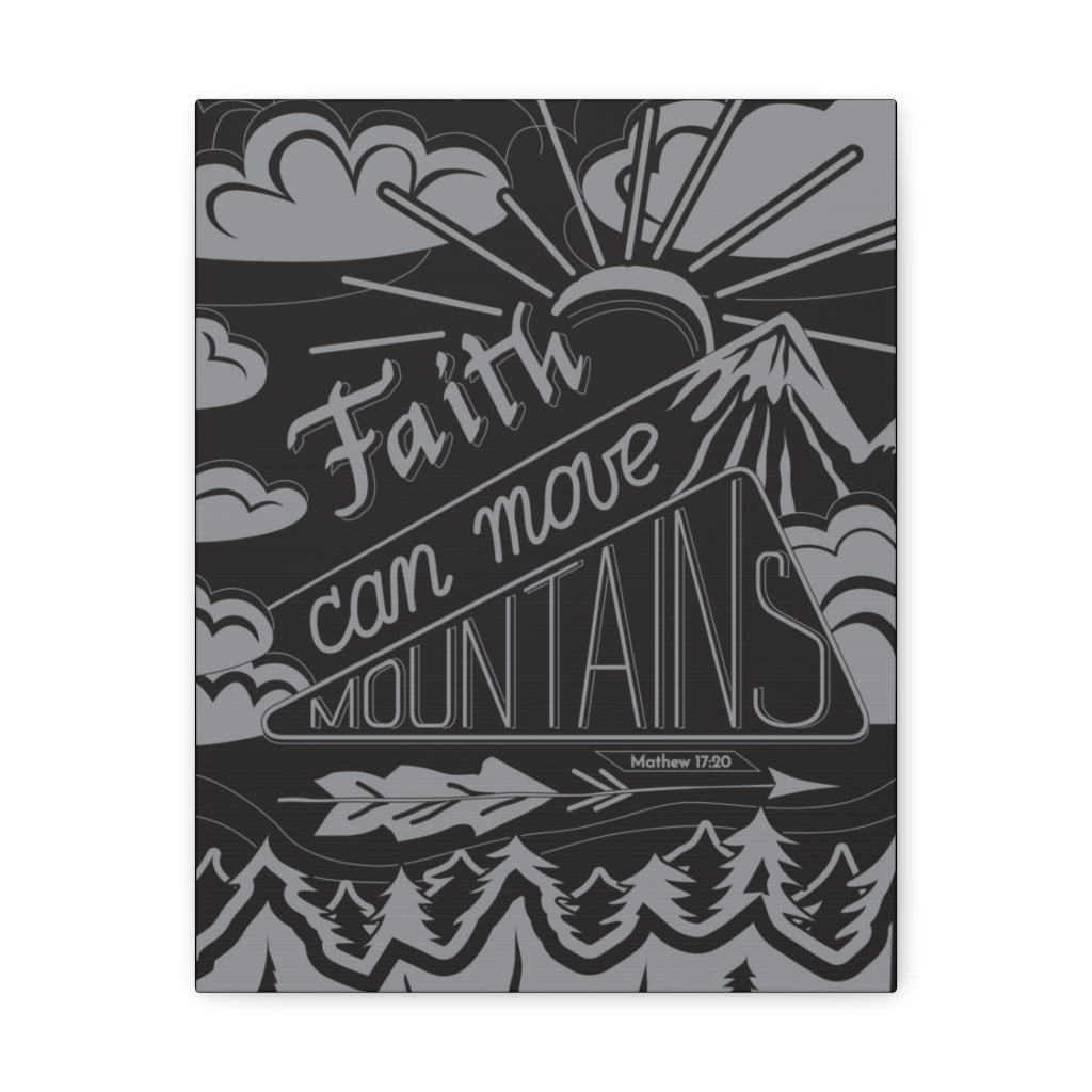 Scripture Walls Inspirational Wall Art Faith Can Move Mountains Motivation Wall Decor for Home Office Gym Inspiring Success Quote Print Ready to Hang Unframed-Express Your Love Gifts
