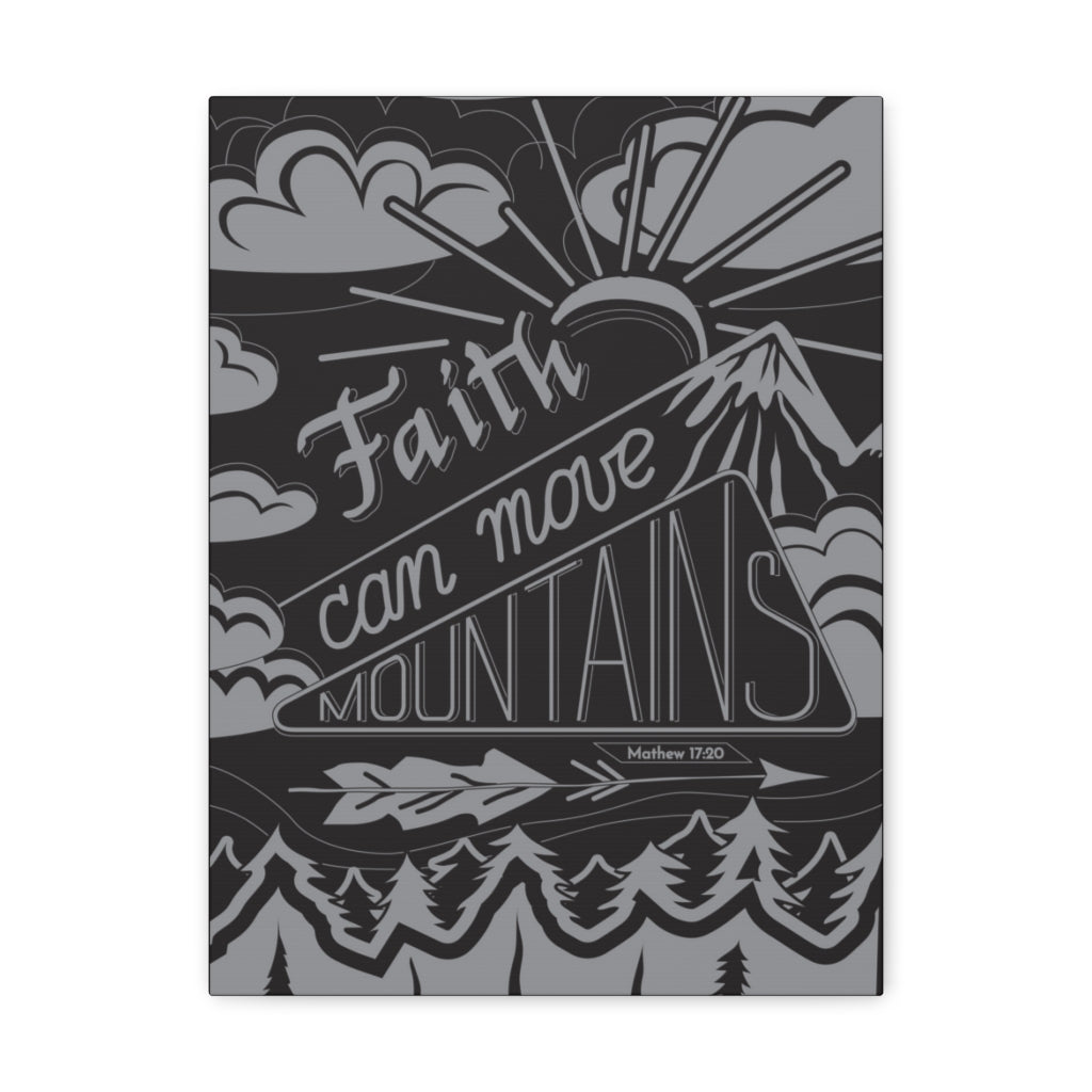 Scripture Walls Inspirational Wall Art Faith Can Move Mountains Motivation Wall Decor for Home Office Gym Inspiring Success Quote Print Ready to Hang Unframed-Express Your Love Gifts