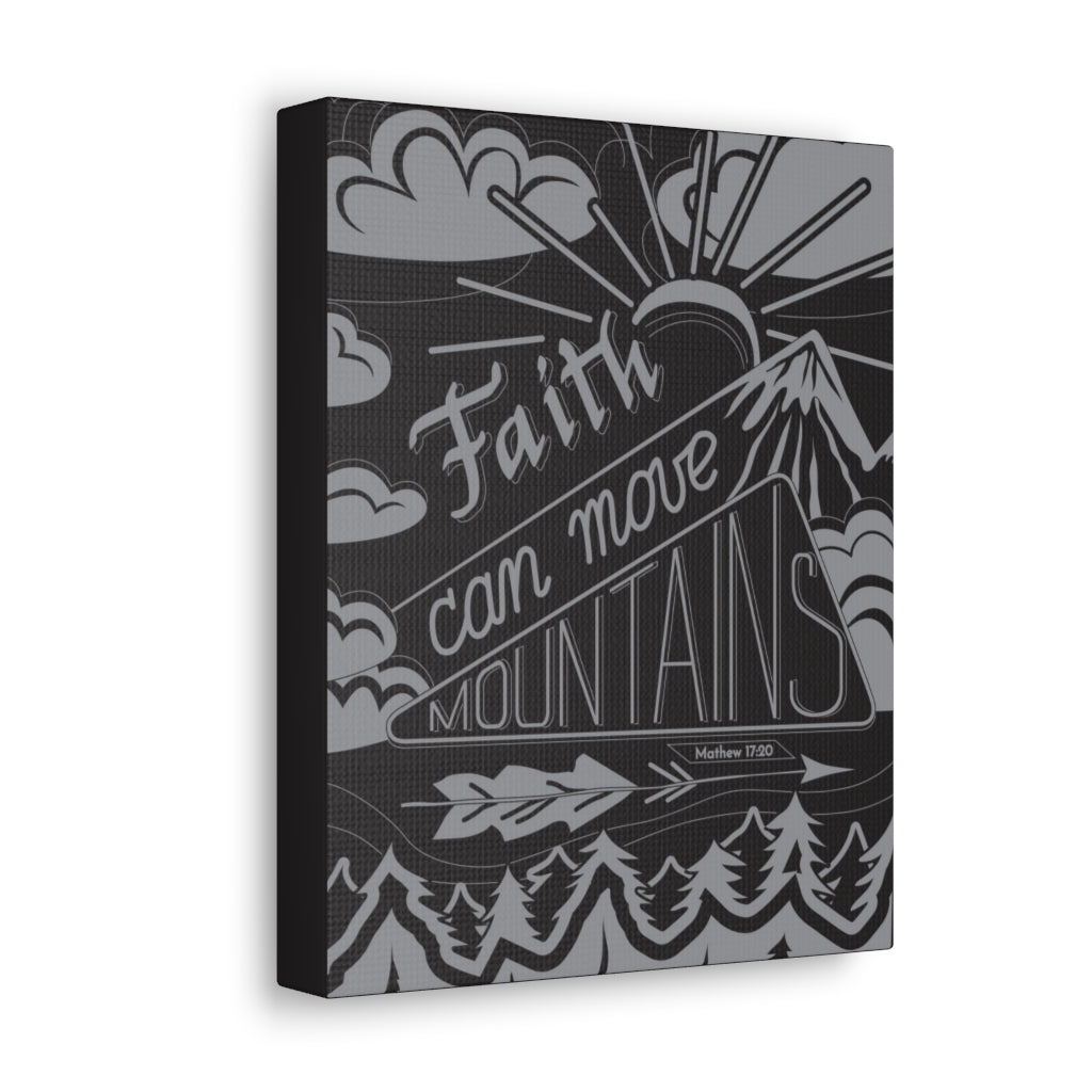Scripture Walls Inspirational Wall Art Faith Can Move Mountains Motivation Wall Decor for Home Office Gym Inspiring Success Quote Print Ready to Hang Unframed-Express Your Love Gifts