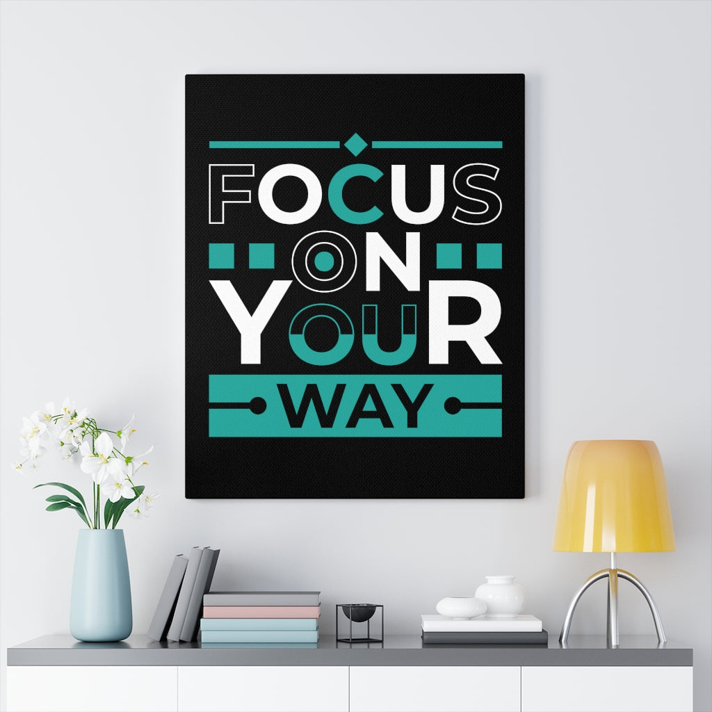 Scripture Walls Inspirational Wall Art Focus On Your Way Wall Art Motivation Wall Decor for Home Office Gym Inspiring Success Quote Print Ready to Hang Unframed-Express Your Love Gifts