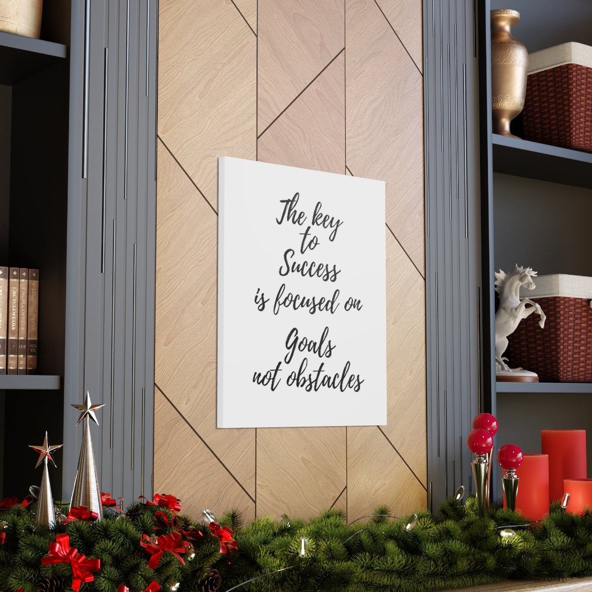 Scripture Walls Inspirational Wall Art Focused On Goals Not Obstacles Motivation Wall Decor for Home Office Gym Inspiring Success Quote Print Ready to Hang Unframed-Express Your Love Gifts