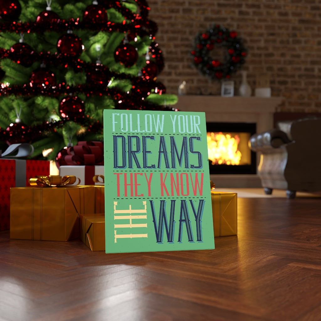 Scripture Walls Inspirational Wall Art Follow Your Dreams Green Wall Art Motivational Motto Inspiring Prints Artwork Decor Ready to Hang Unframed-Express Your Love Gifts