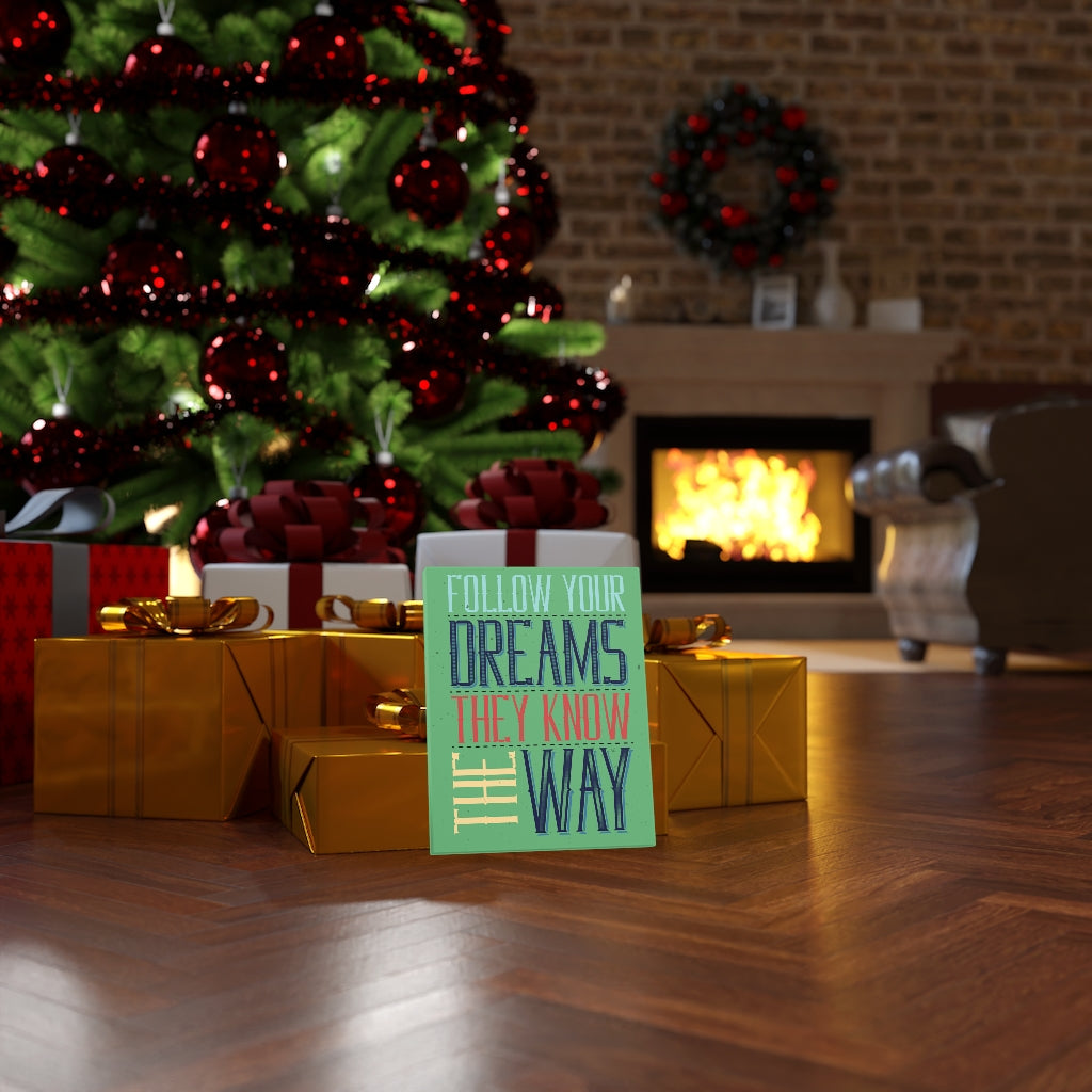 Scripture Walls Inspirational Wall Art Follow Your Dreams Green Wall Art Motivational Motto Inspiring Prints Artwork Decor Ready to Hang Unframed-Express Your Love Gifts