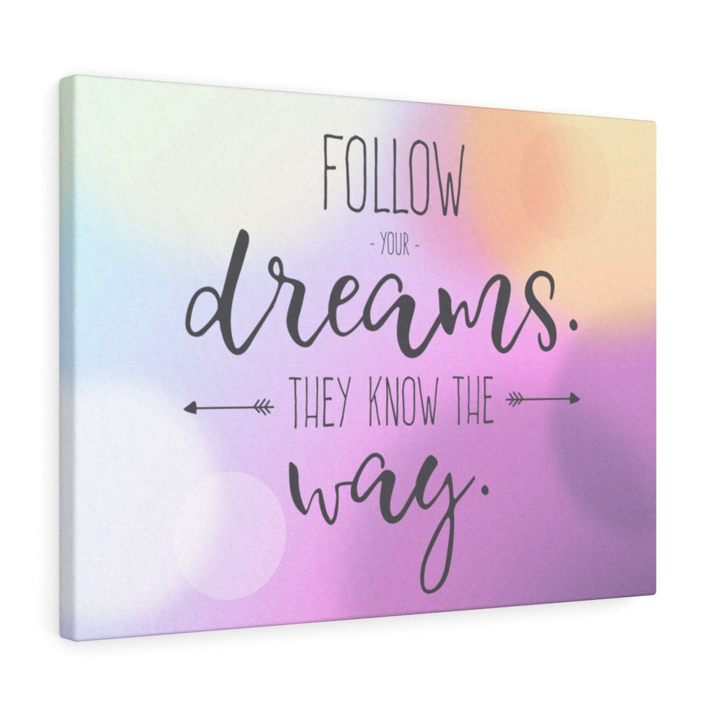 Scripture Walls Inspirational Wall Art Follow Your Dreams Purple Wall Art Motivational Motto Inspiring Prints Artwork Decor Ready to Hang Unframed-Express Your Love Gifts