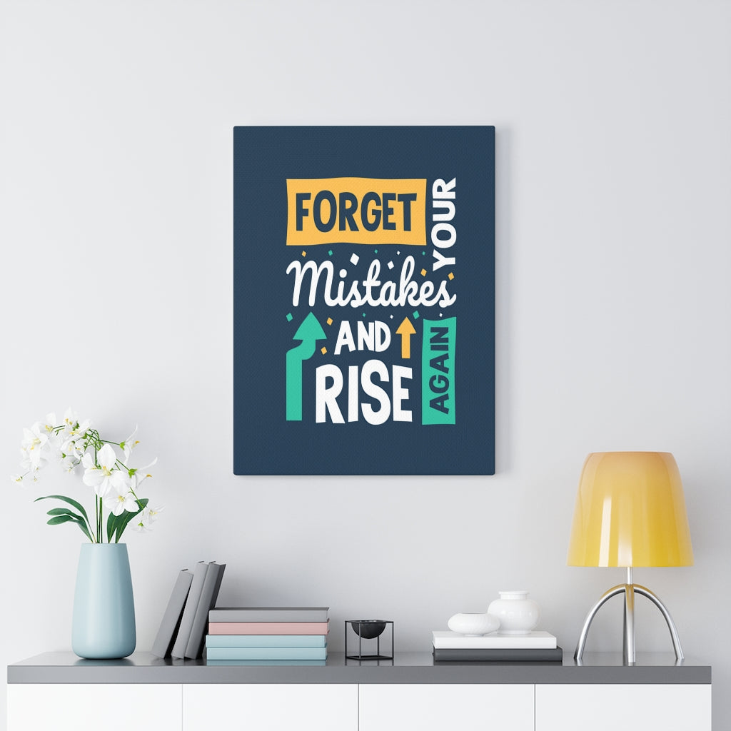 Scripture Walls Inspirational Wall Art Forget Your Mistakes And Rise Again Wall Art Motivation Wall Decor for Home Office Gym Inspiring Success Quote Print Ready to Hang Unframed-Express Your Love Gifts