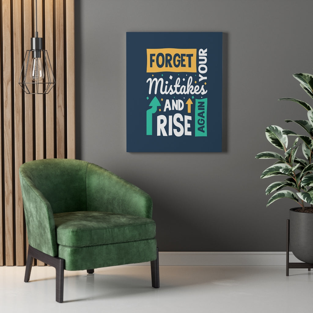 Scripture Walls Inspirational Wall Art Forget Your Mistakes And Rise Again Wall Art Motivation Wall Decor for Home Office Gym Inspiring Success Quote Print Ready to Hang Unframed-Express Your Love Gifts