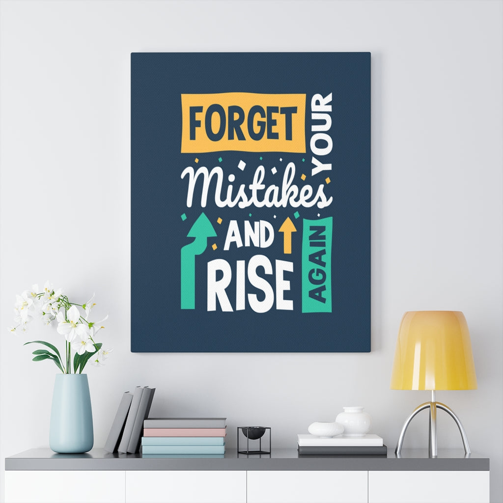 Scripture Walls Inspirational Wall Art Forget Your Mistakes And Rise Again Wall Art Motivation Wall Decor for Home Office Gym Inspiring Success Quote Print Ready to Hang Unframed-Express Your Love Gifts