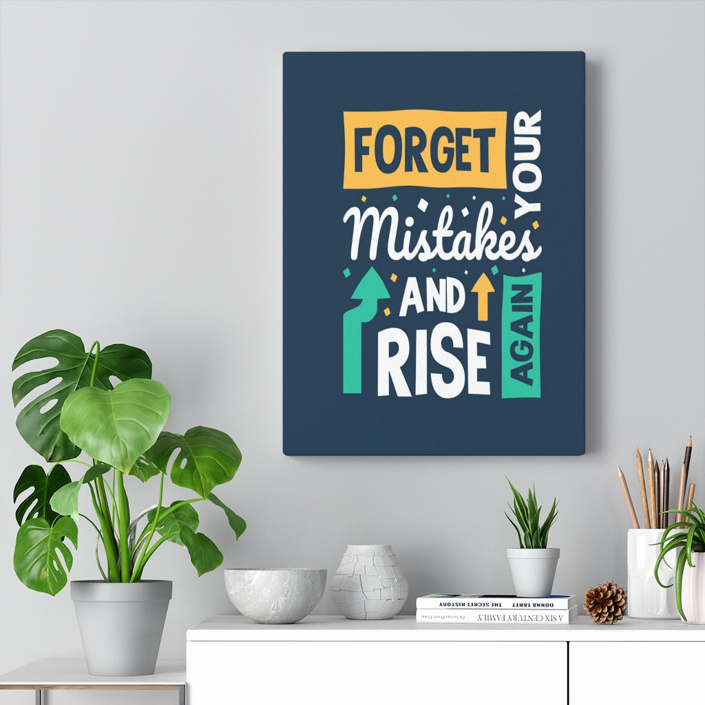 Scripture Walls Inspirational Wall Art Forget Your Mistakes And Rise Again Wall Art Motivation Wall Decor for Home Office Gym Inspiring Success Quote Print Ready to Hang Unframed-Express Your Love Gifts