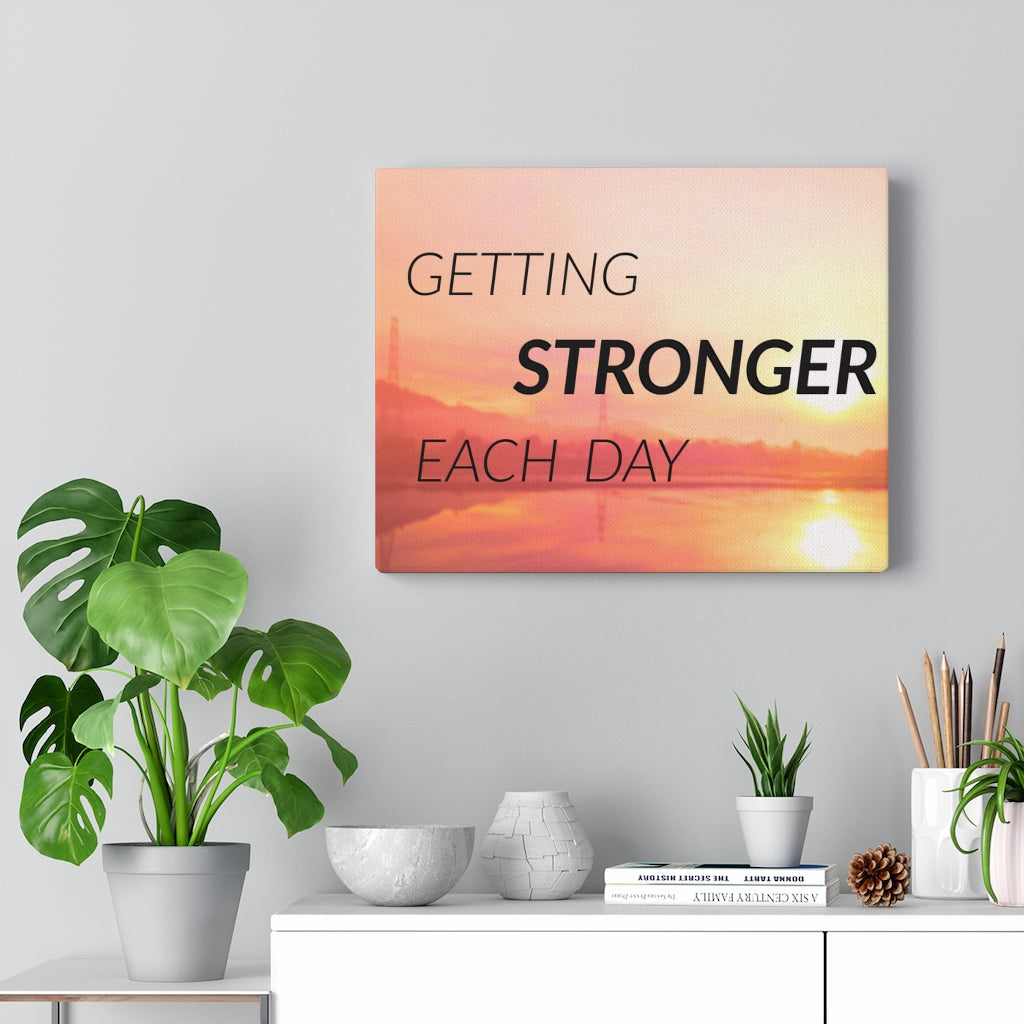 Scripture Walls Inspirational Wall Art Getting Stronger Each Day Motivational Print Ready to Hang Artwork Unframed-Express Your Love Gifts