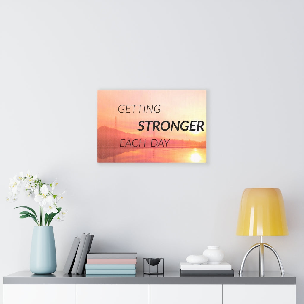 Scripture Walls Inspirational Wall Art Getting Stronger Each Day Motivational Print Ready to Hang Artwork Unframed-Express Your Love Gifts
