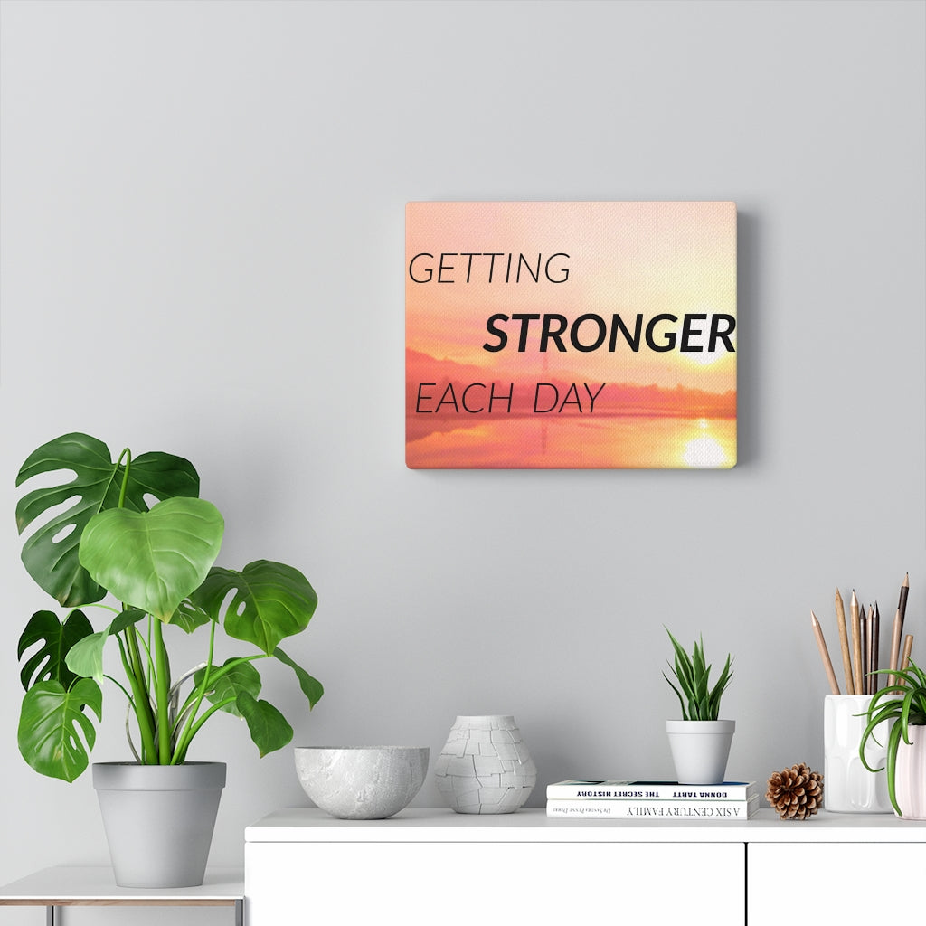 Scripture Walls Inspirational Wall Art Getting Stronger Each Day Motivational Print Ready to Hang Artwork Unframed-Express Your Love Gifts
