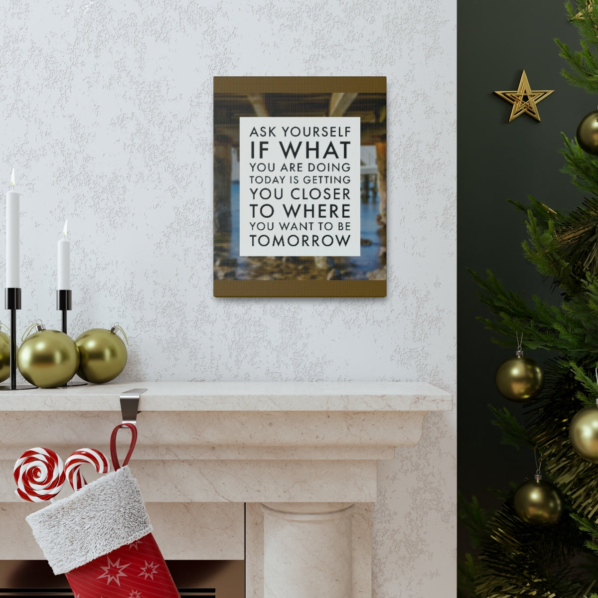 Scripture Walls Inspirational Wall Art Getting You Closer To Tomorrow Motivation Wall Decor for Home Office Gym Inspiring Success Quote Print Ready to Hang Unframed-Express Your Love Gifts
