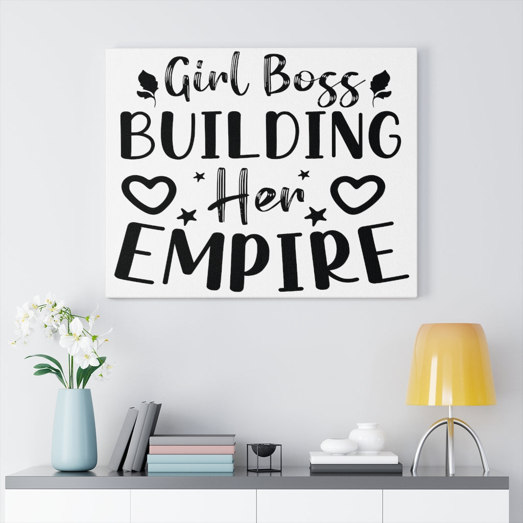 Scripture Walls Inspirational Wall Art Girl Boss Building Her Empire Wall Art Motivation Wall Decor for Home Office Gym Inspiring Success Quote Print Ready to Hang Unframed-Express Your Love Gifts