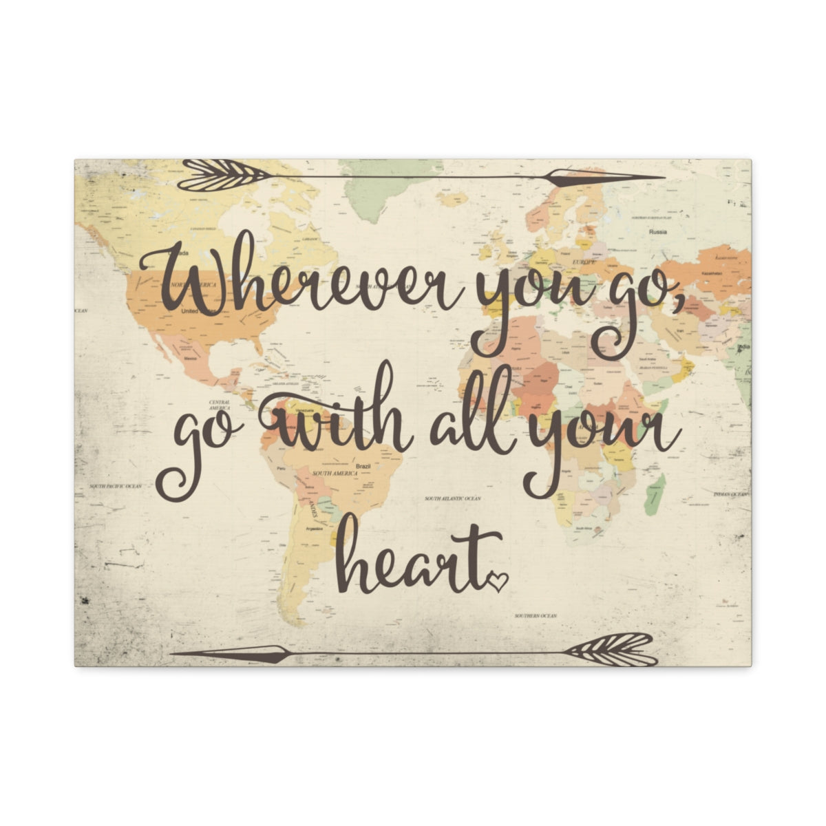 Scripture Walls Inspirational Wall Art Go With All Your Heart Motivation Wall Decor for Home Office Gym Inspiring Success Quote Print Ready to Hang Unframed-Express Your Love Gifts