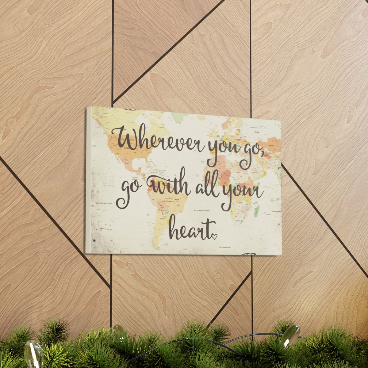 Scripture Walls Inspirational Wall Art Go With All Your Heart Motivation Wall Decor for Home Office Gym Inspiring Success Quote Print Ready to Hang Unframed-Express Your Love Gifts