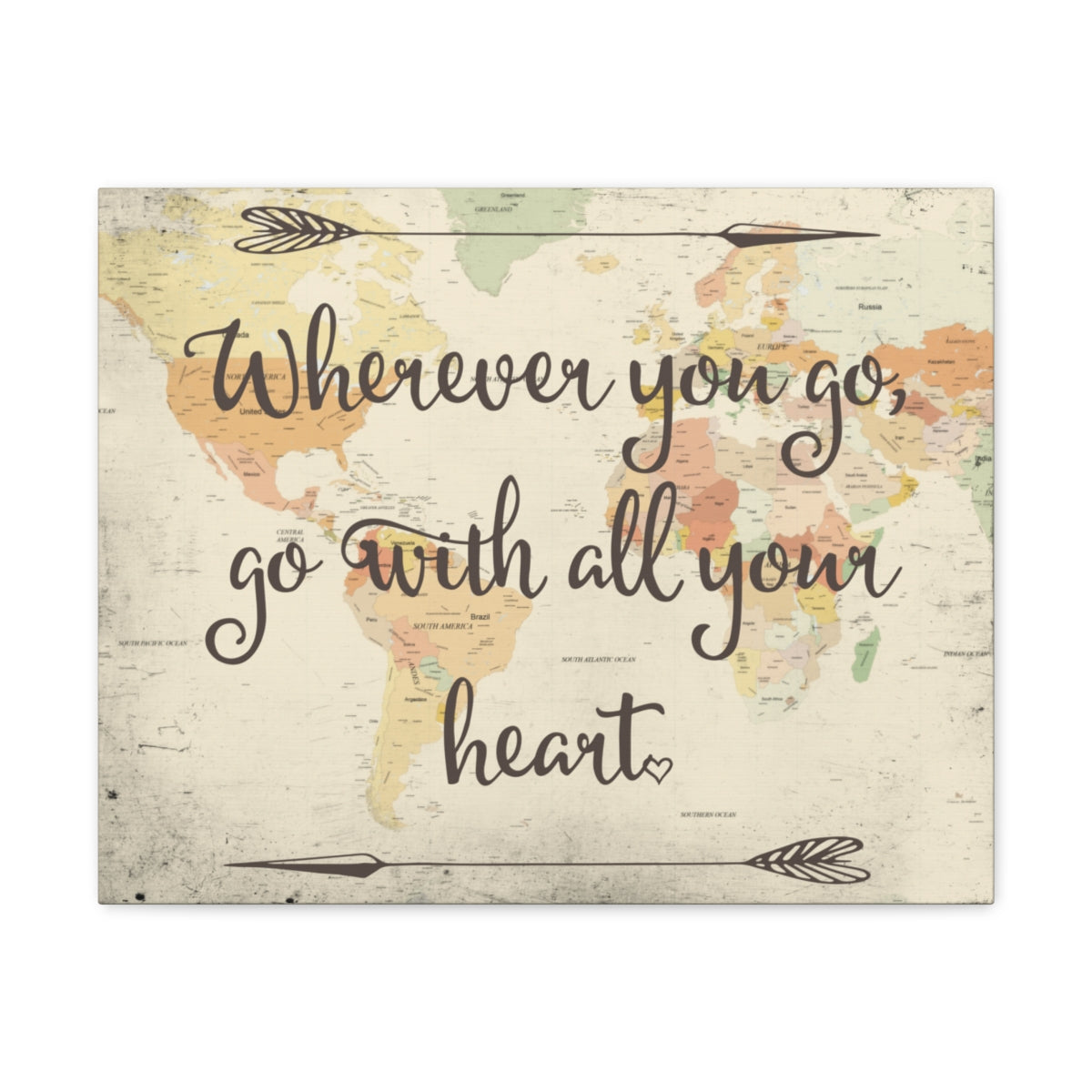 Scripture Walls Inspirational Wall Art Go With All Your Heart Motivation Wall Decor for Home Office Gym Inspiring Success Quote Print Ready to Hang Unframed-Express Your Love Gifts