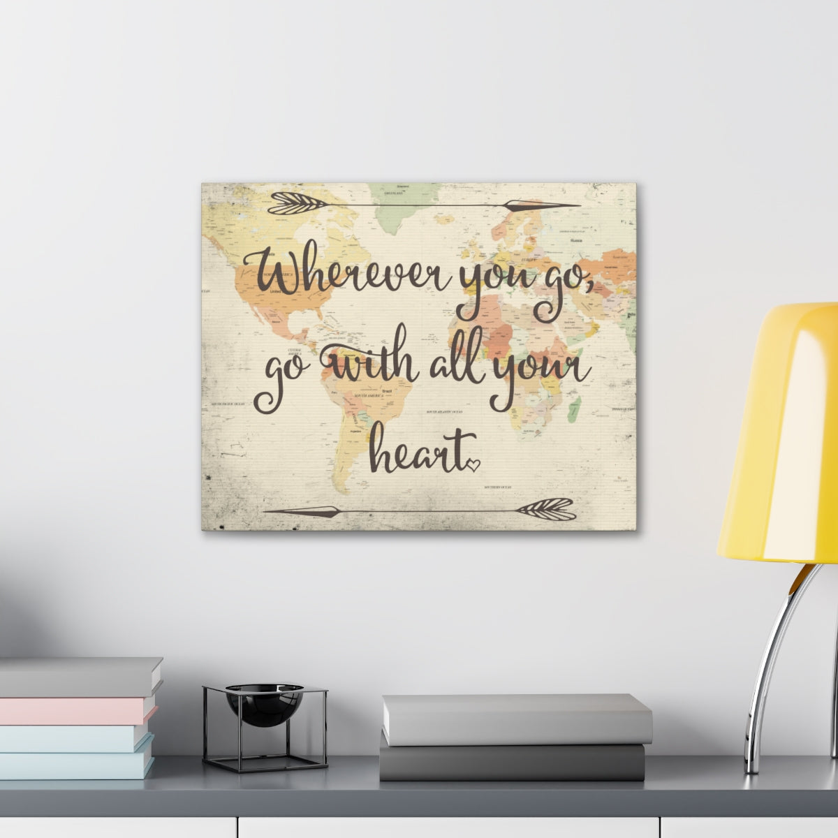 Scripture Walls Inspirational Wall Art Go With All Your Heart Motivation Wall Decor for Home Office Gym Inspiring Success Quote Print Ready to Hang Unframed-Express Your Love Gifts