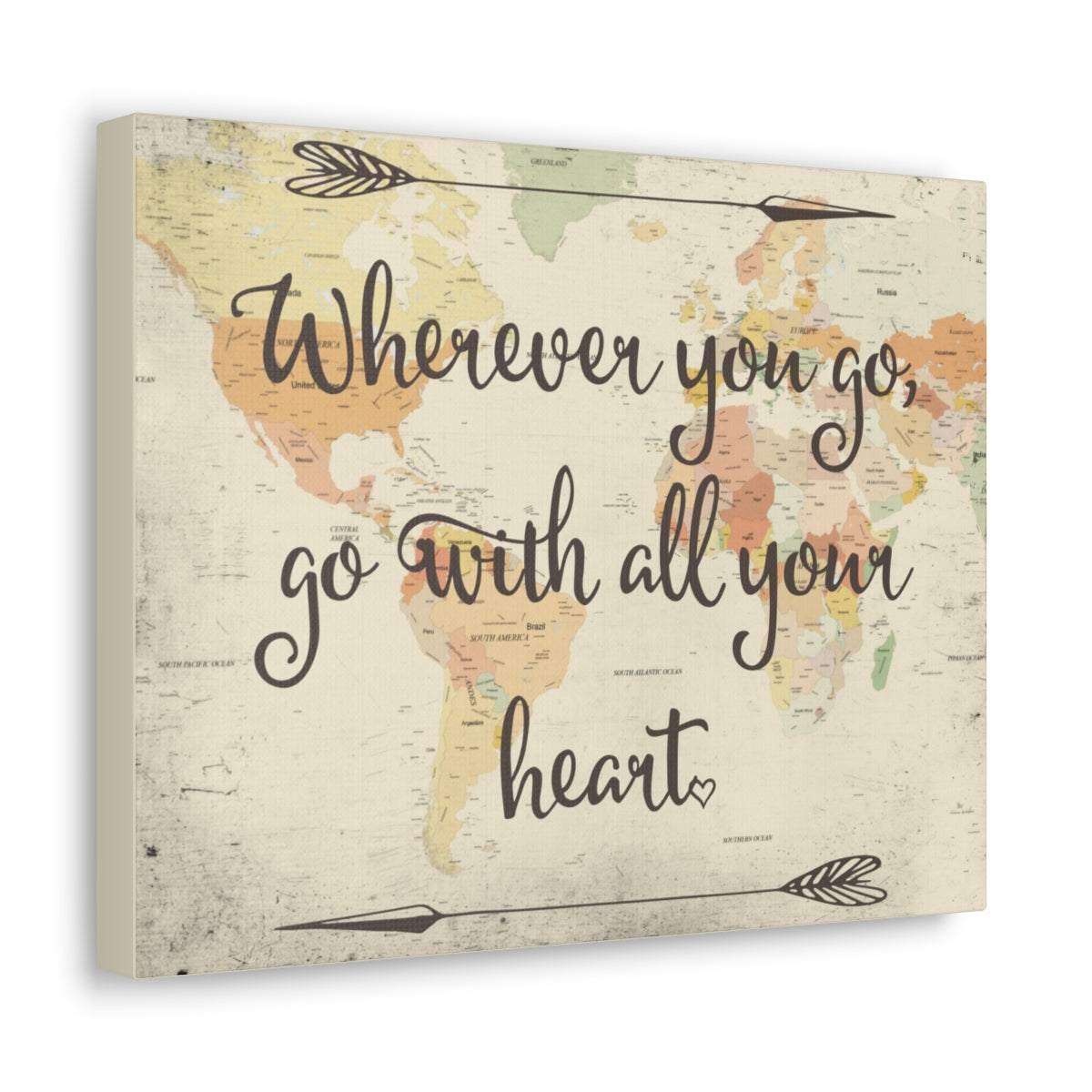 Scripture Walls Inspirational Wall Art Go With All Your Heart Motivation Wall Decor for Home Office Gym Inspiring Success Quote Print Ready to Hang Unframed-Express Your Love Gifts