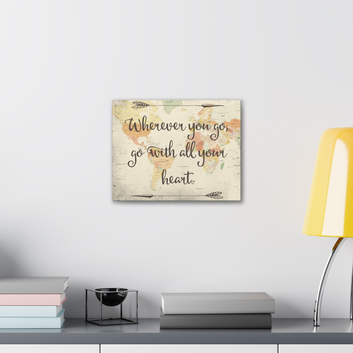 Scripture Walls Inspirational Wall Art Go With All Your Heart Motivation Wall Decor for Home Office Gym Inspiring Success Quote Print Ready to Hang Unframed-Express Your Love Gifts