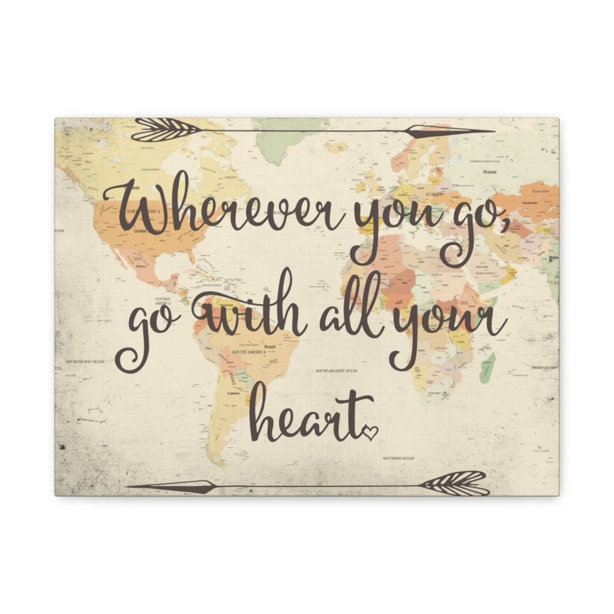Scripture Walls Inspirational Wall Art Go With All Your Heart Motivation Wall Decor for Home Office Gym Inspiring Success Quote Print Ready to Hang Unframed-Express Your Love Gifts