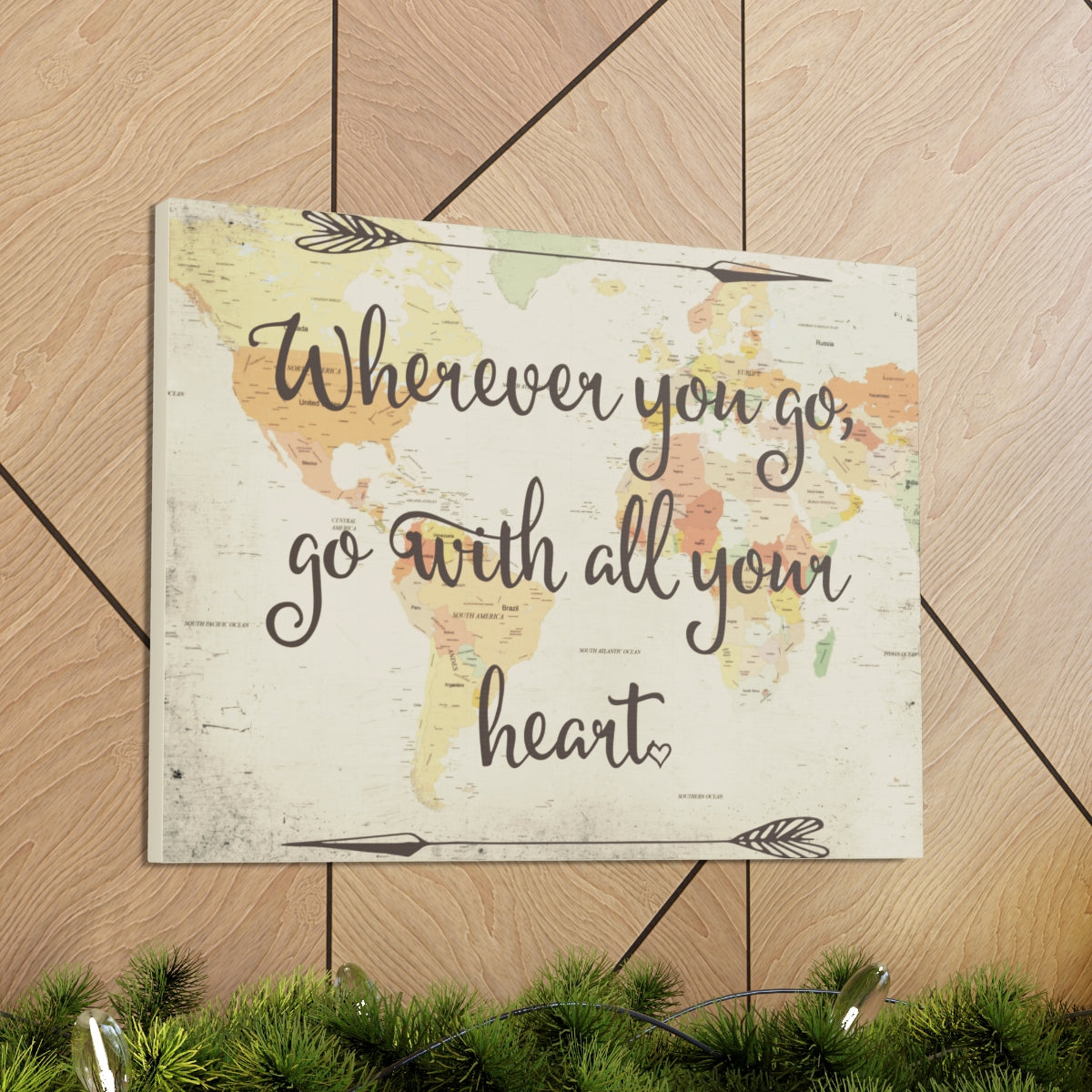 Scripture Walls Inspirational Wall Art Go With All Your Heart Motivation Wall Decor for Home Office Gym Inspiring Success Quote Print Ready to Hang Unframed-Express Your Love Gifts