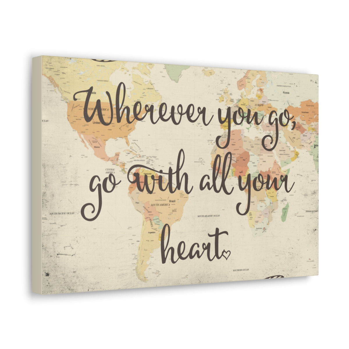 Scripture Walls Inspirational Wall Art Go With All Your Heart Motivation Wall Decor for Home Office Gym Inspiring Success Quote Print Ready to Hang Unframed-Express Your Love Gifts