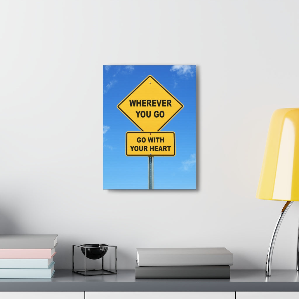 Scripture Walls Inspirational Wall Art Go With Your Heart Motivation Wall Decor for Home Office Gym Inspiring Success Quote Print Ready to Hang Unframed-Express Your Love Gifts
