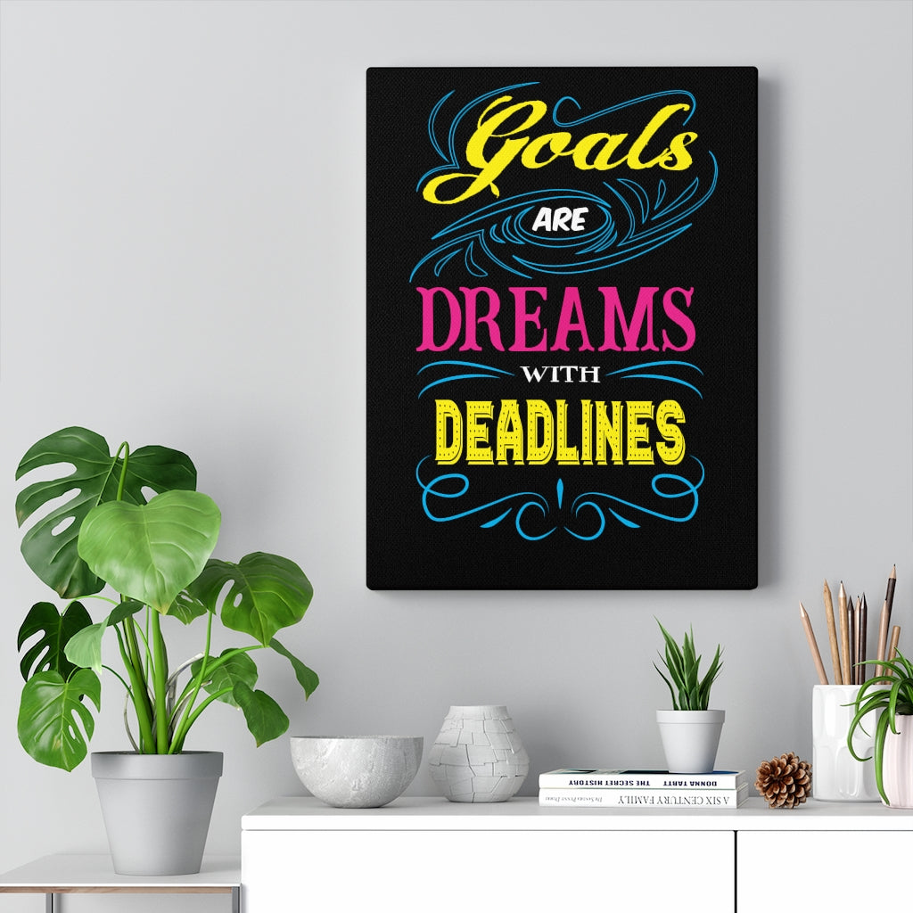 Scripture Walls Inspirational Wall Art Goals Are Dreams With Deadlines Wall Art Motivational Motto Inspiring Prints Artwork Decor Ready to Hang Unframed-Express Your Love Gifts