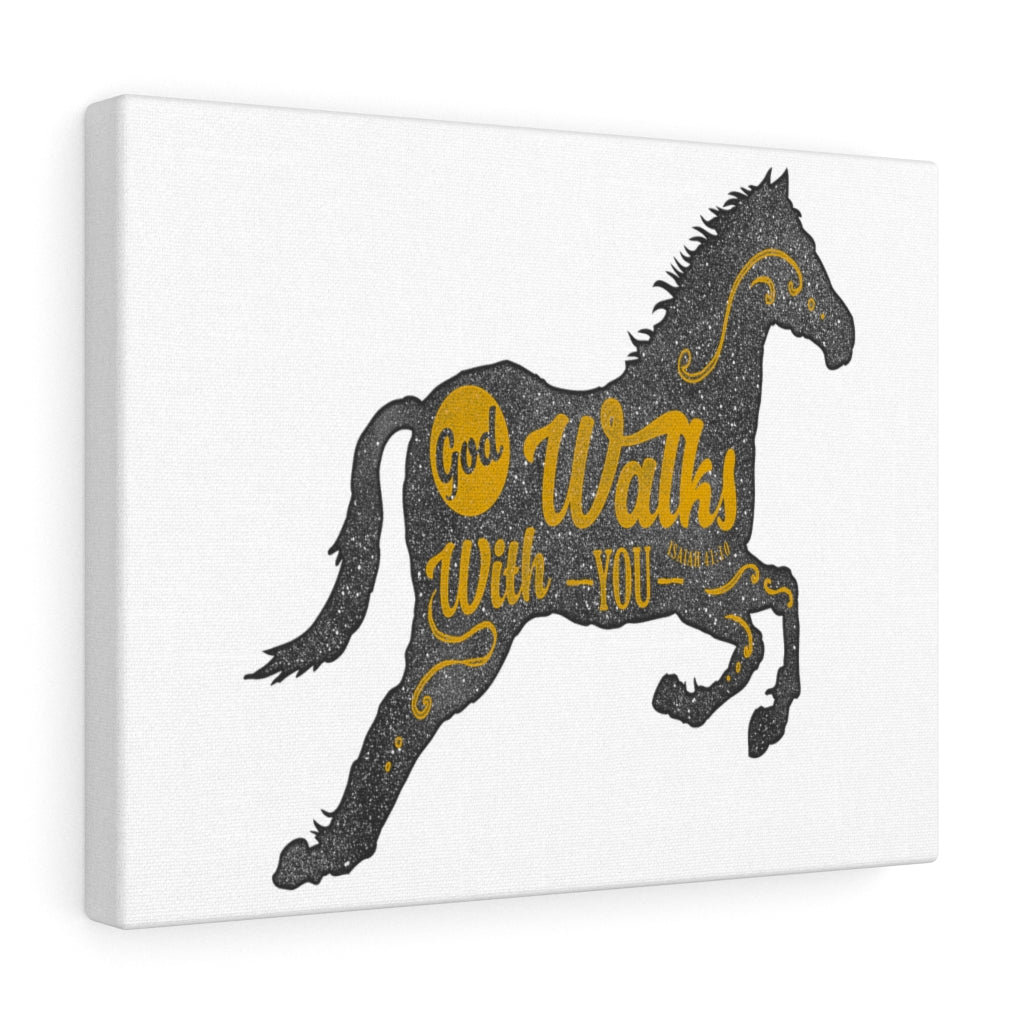 Scripture Walls Inspirational Wall Art God Walks With You Wall Art Motivation Wall Decor for Home Office Gym Inspiring Success Quote Print Ready to Hang Unframed-Express Your Love Gifts