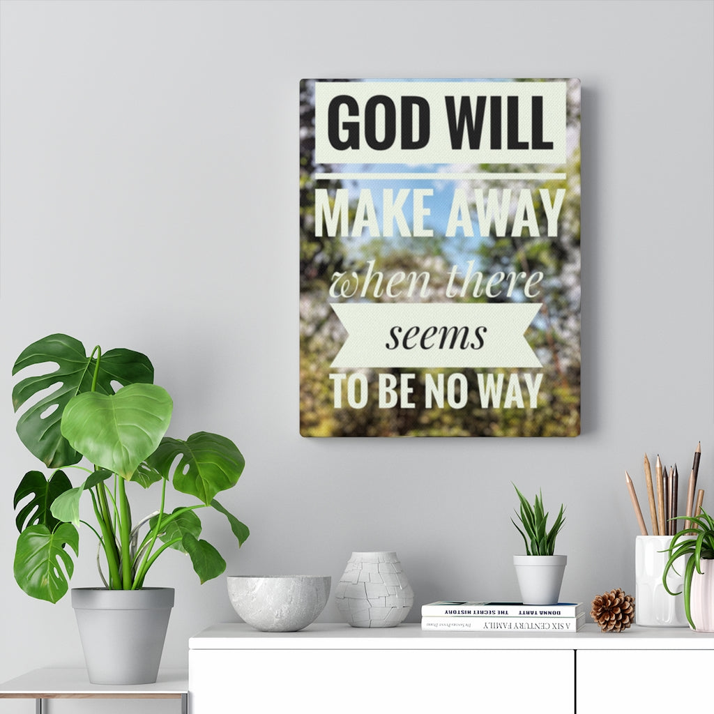 Scripture Walls Inspirational Wall Art God Will Make Away Motivational Print Ready to Hang Artwork Unframed-Express Your Love Gifts