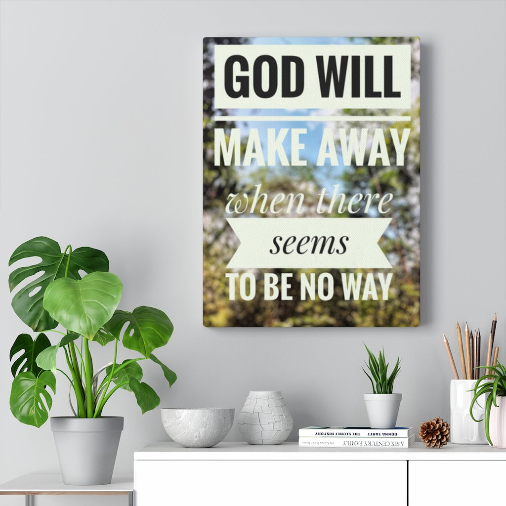 Scripture Walls Inspirational Wall Art God Will Make Away Motivational Print Ready to Hang Artwork Unframed-Express Your Love Gifts