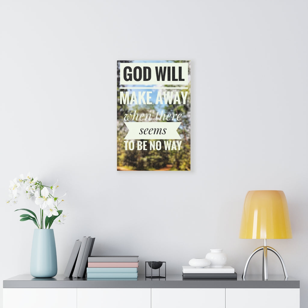 Scripture Walls Inspirational Wall Art God Will Make Away Motivational Print Ready to Hang Artwork Unframed-Express Your Love Gifts