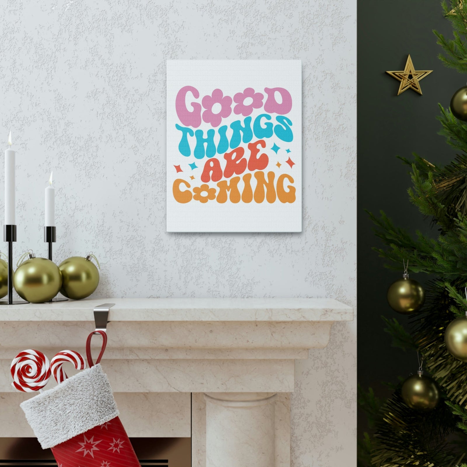 Scripture Walls Inspirational Wall Art Good Things Are Coming Colors Motivation Wall Decor for Home Office Gym Inspiring Success Quote Print Ready to Hang Unframed-Express Your Love Gifts