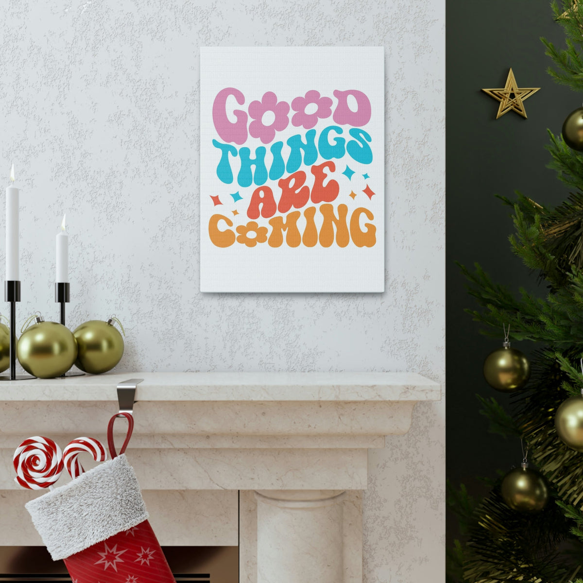 Scripture Walls Inspirational Wall Art Good Things Are Coming Colors Motivation Wall Decor for Home Office Gym Inspiring Success Quote Print Ready to Hang Unframed-Express Your Love Gifts