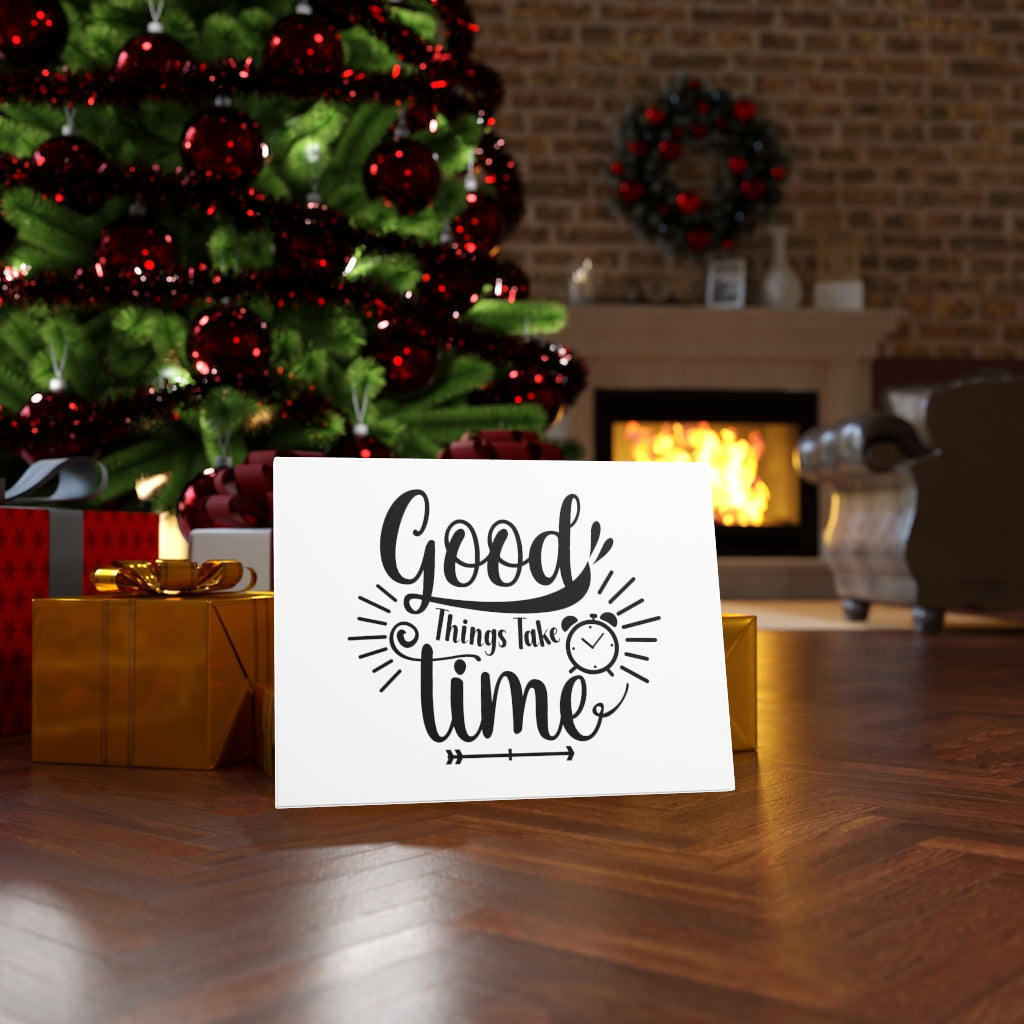 Scripture Walls Inspirational Wall Art Good Things Take Time Wall Art Motivational Motto Inspiring Prints Artwork Decor Ready to Hang Unframed-Express Your Love Gifts