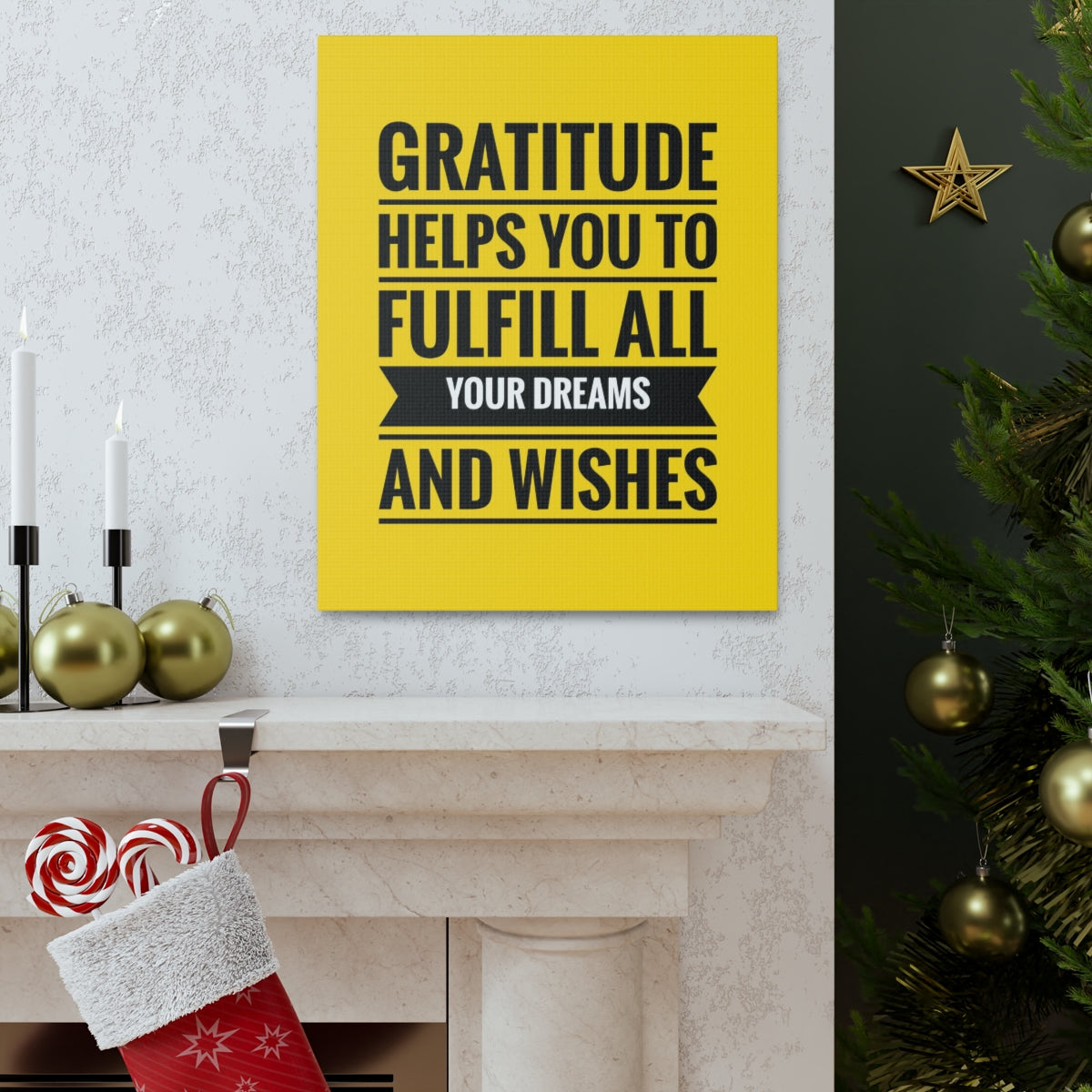 Scripture Walls Inspirational Wall Art Gratitude Fulfill Your Dreams Motivation Wall Decor for Home Office Gym Inspiring Success Quote Print Ready to Hang Unframed-Express Your Love Gifts