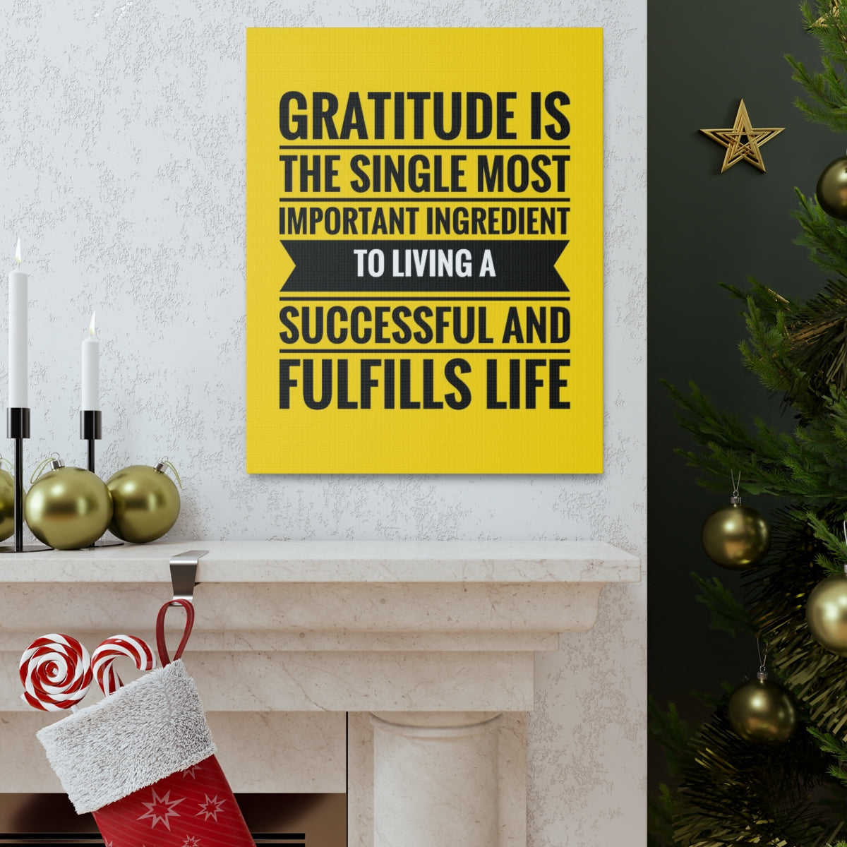 Scripture Walls Inspirational Wall Art Gratitude Is Important Ingredient Motivation Wall Decor for Home Office Gym Inspiring Success Quote Print Ready to Hang Unframed-Express Your Love Gifts