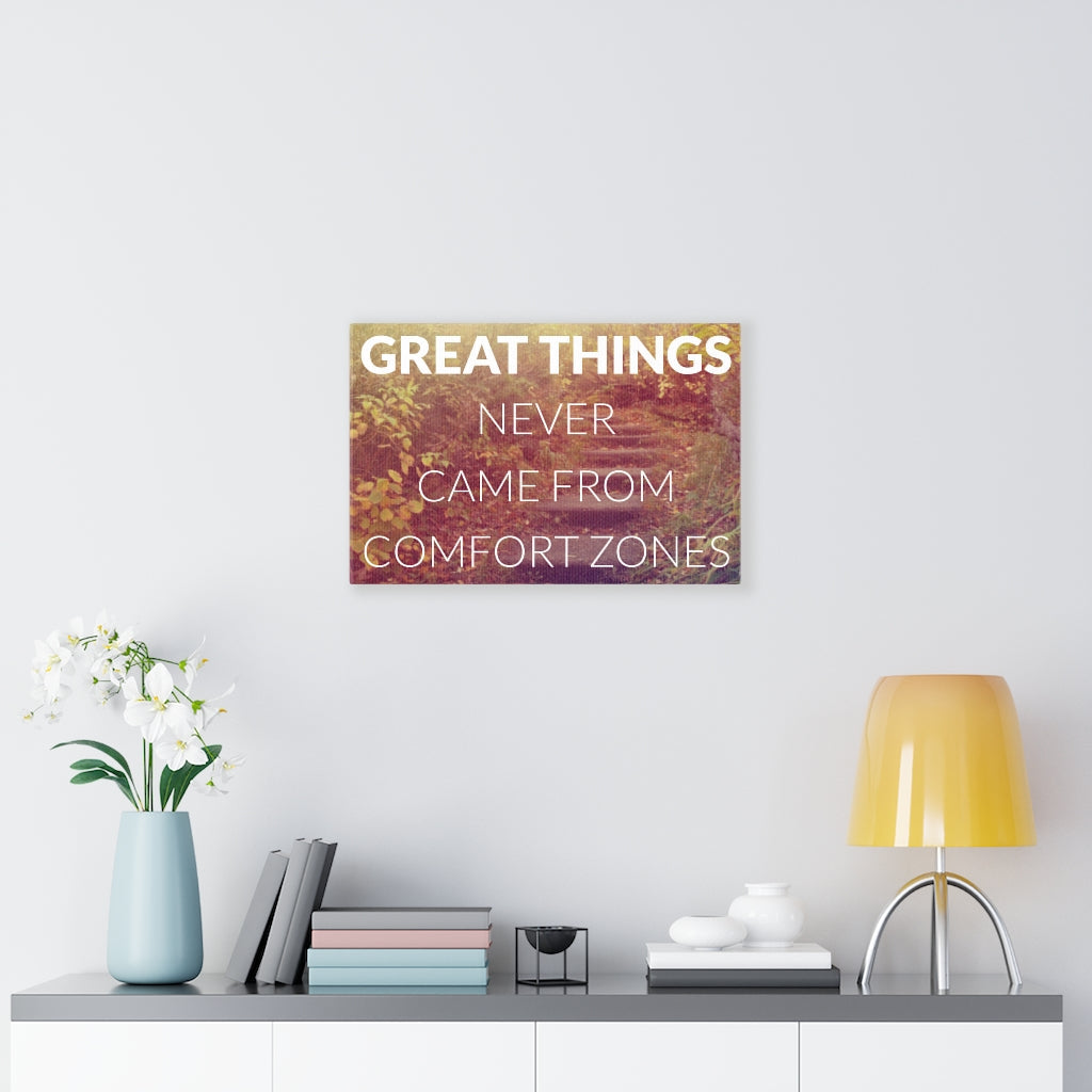 Scripture Walls Inspirational Wall Art Great Things Never Came From Comfort Zone Wall Art Motivational Motto Inspiring Prints Artwork Decor Ready to Hang Unframed-Express Your Love Gifts